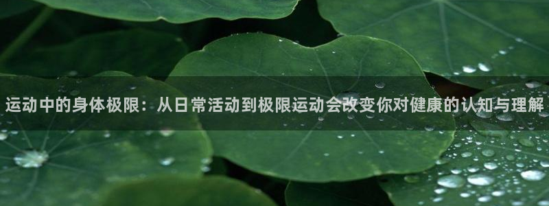 MK体育官网下载娱乐：运动中的身体极限：从日常活动到