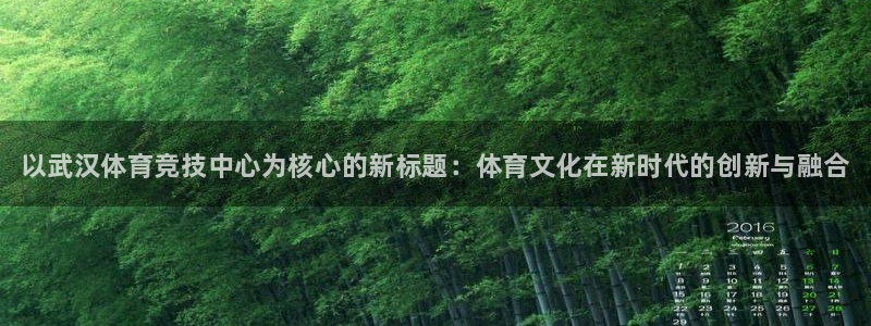MK体育官网下载是干嘛的公司：以武汉体育竞技中心为核心的新标